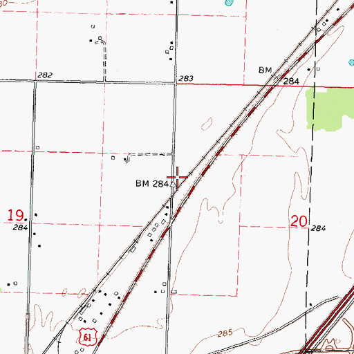 Topographic Map of Walnut Grove School (historical), MO