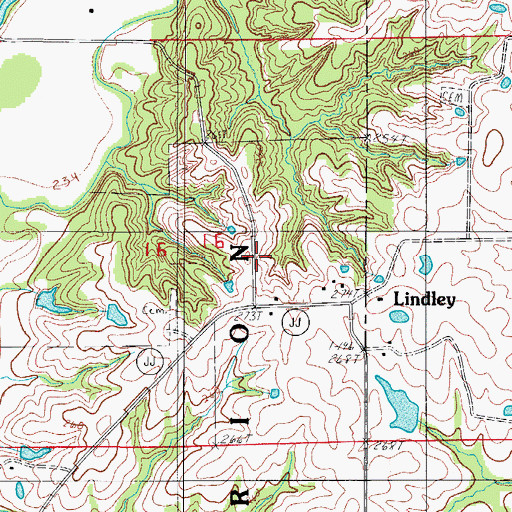 Topographic Map of Lindley School (historical), MO