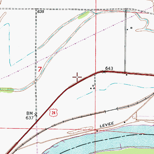 Topographic Map of West Smith School (historical), MO