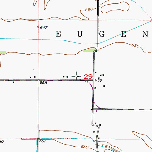 Topographic Map of Walnut Grove School (historical), MO