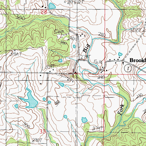 Topographic Map of Brooklyn School (historical), MO