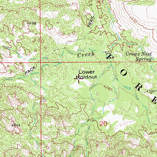 Topographic Map of Lower Holdout, AZ