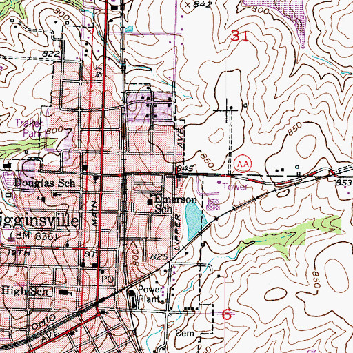 Topographic Map of Immanuel Lutheran Church, MO