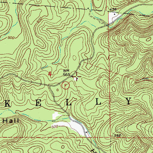 Topographic Map of Bear Camp School, MO