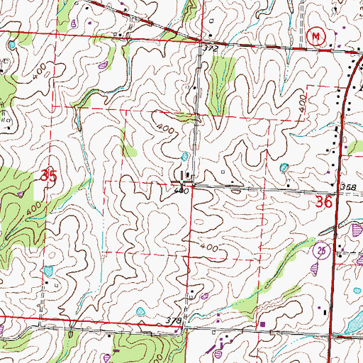 Topographic Map of Buckhorn School, MO