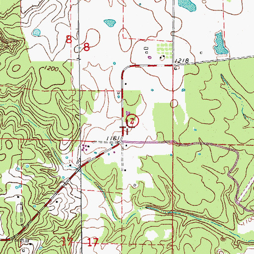 Topographic Map of Helms School (historical), MO