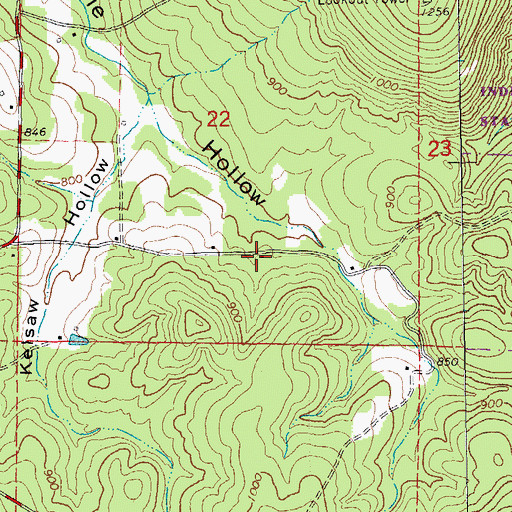 Topographic Map of Prairie Hollow School, MO