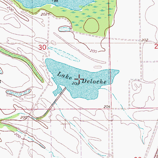 Topographic Map of Lake Deloche, AR
