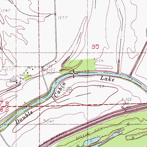 Topographic Map of Double Cabin Lake, AR