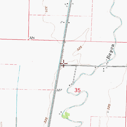 Topographic Map of Ditch Ward School (historical), MO