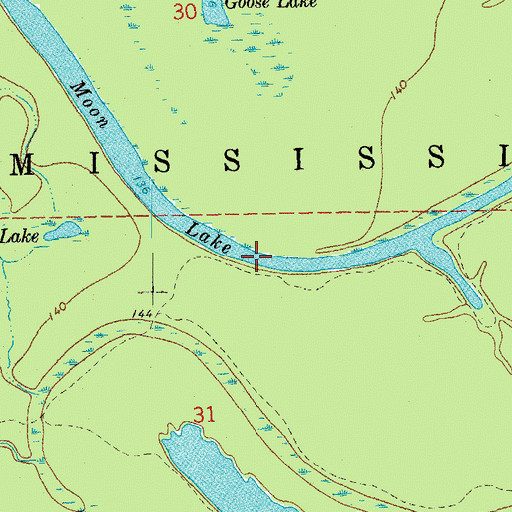 Topographic Map of East Moon Lake, AR