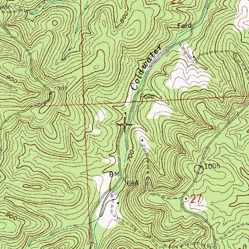 Topographic Map of Nations Mill (historical), MO