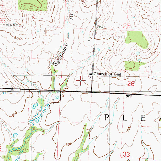 Topographic Map of Happy Hill Church of God, MO