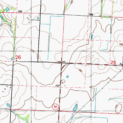 Topographic Map of Green Valley School (historical), MO
