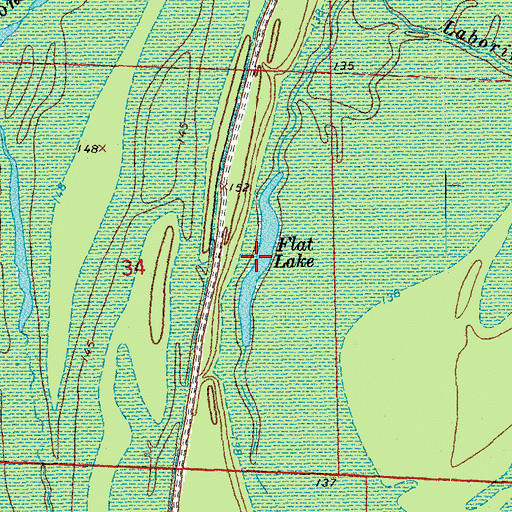 Topographic Map of Flat Lake, AR