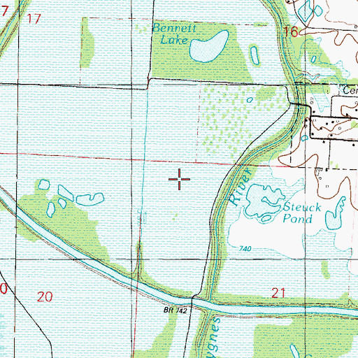 Topographic Map of Kineberger Lake (historical), MO
