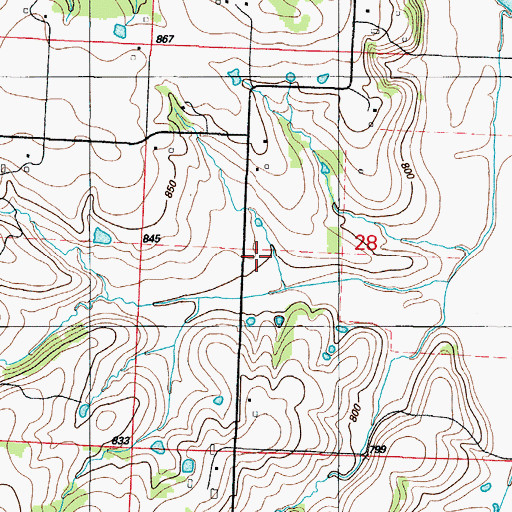 Topographic Map of Parker School (historical), MO