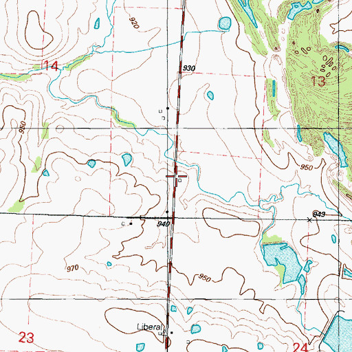 Topographic Map of Pleasant View School (historical), MO