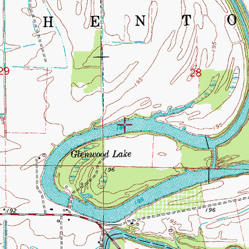 Topographic Map of Glenwood Lake, AR