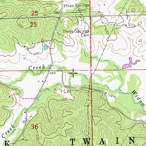 Topographic Map of Aldridge Creek, MO