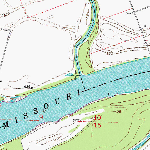 Topographic Map of Auxvasse Creek, MO