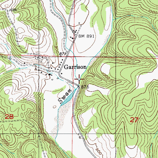Topographic Map of Barbers Creek, MO