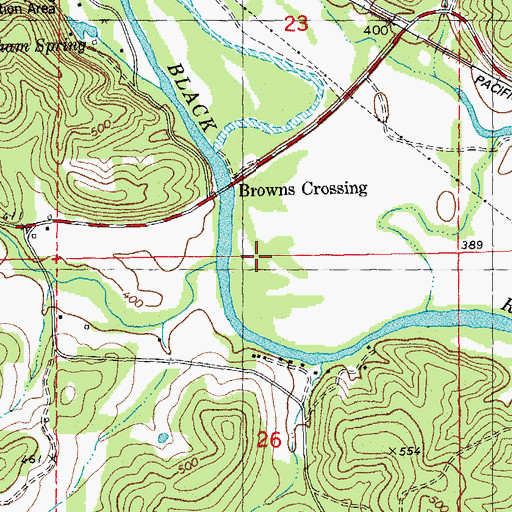 Topographic Map of Brushy Creek, MO