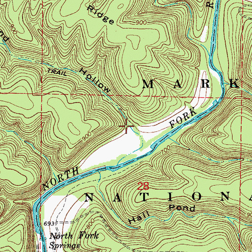 Topographic Map of Creek Pond Hollow, MO