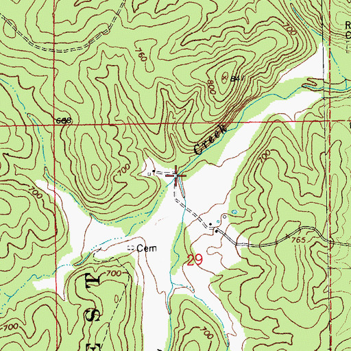 Topographic Map of Crites Creek, MO