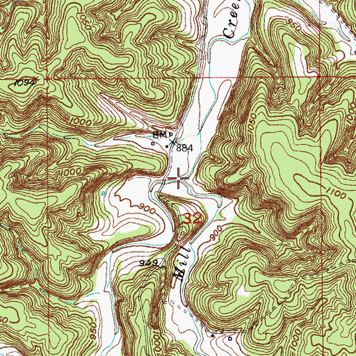 Topographic Map of Deep Hollow, MO