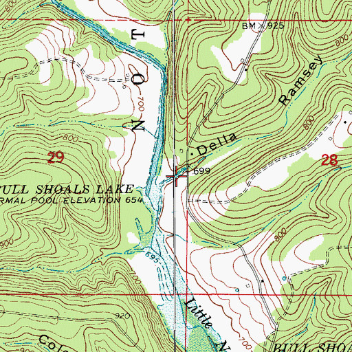 Topographic Map of Della Ramsey Hollow, MO