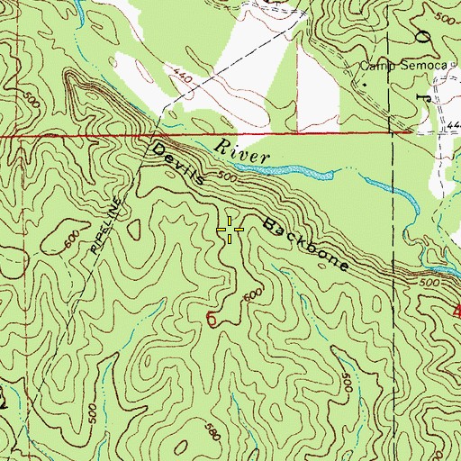 Topographic Map of Devils Backbone, MO