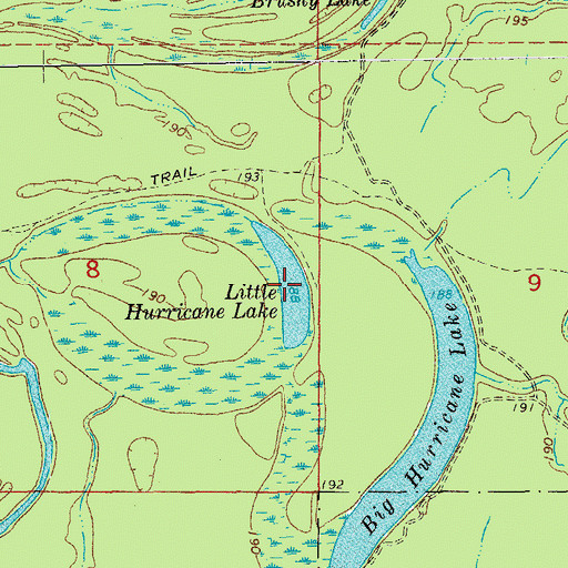 Topographic Map of Little Hurricane Lake, AR