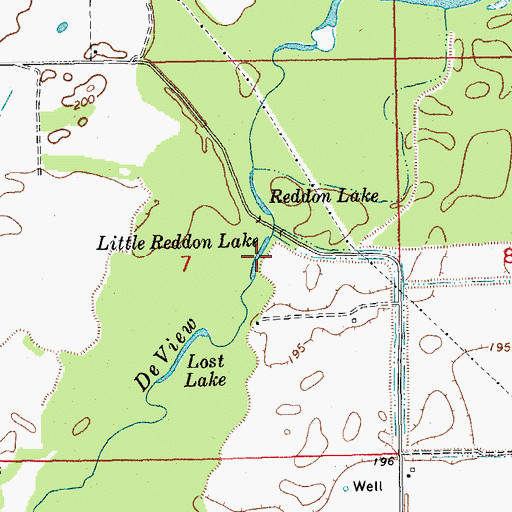 Topographic Map of Little Reddon Lake, AR
