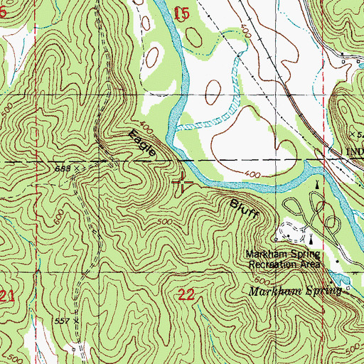 Topographic Map of Eagle Bluff, MO