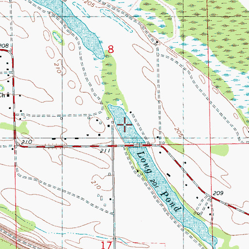 Topographic Map of Long Pond, AR