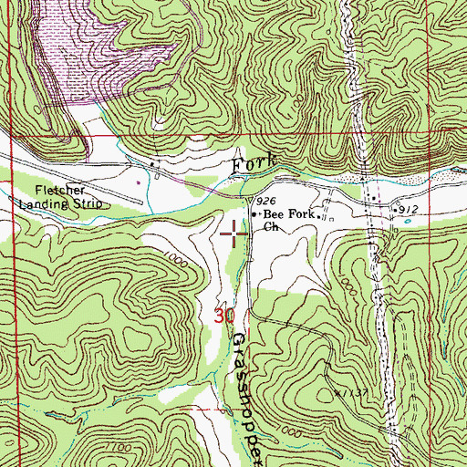 Topographic Map of Grasshopper Hollow, MO