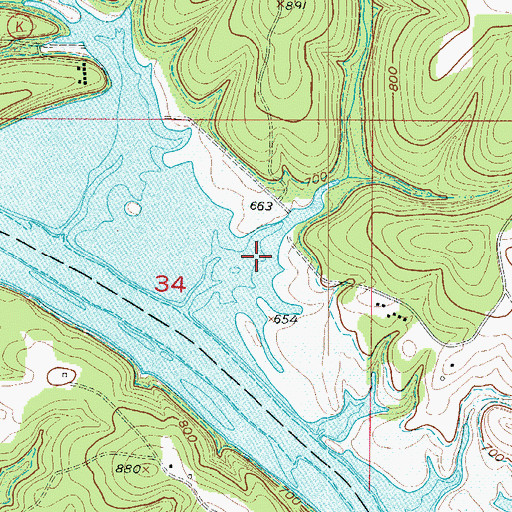 Topographic Map of Gray Branch, MO