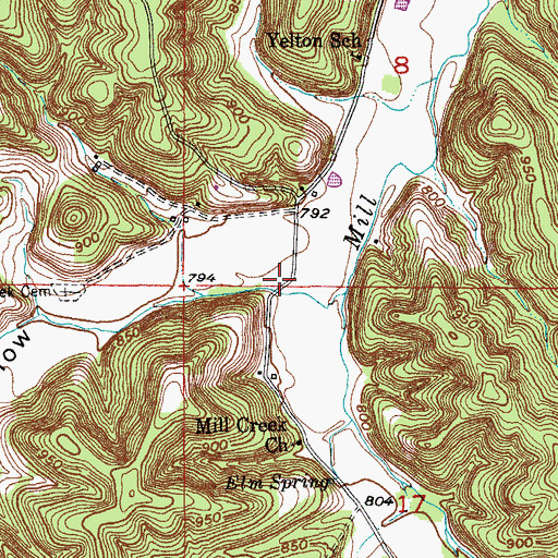 Topographic Map of Hardester Hollow, MO