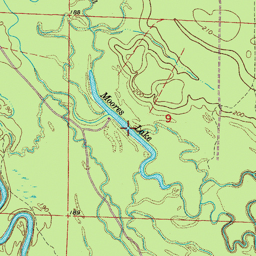 Topographic Map of Moores Lake, AR