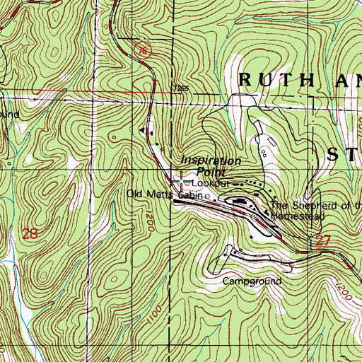 Topographic Map of Inspiration Point, MO