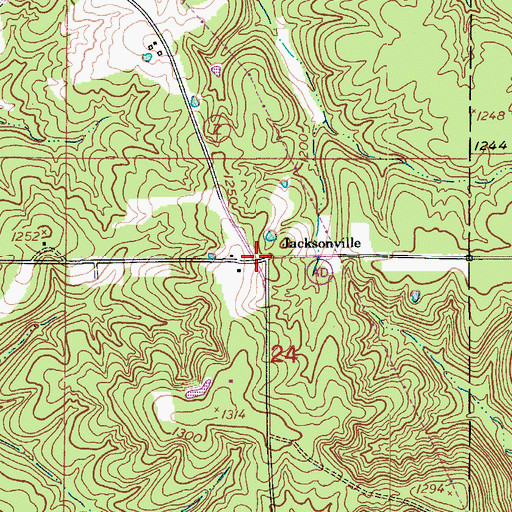 Topographic Map of Jacksonville, MO