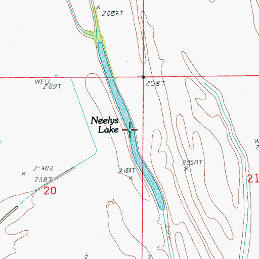 Topographic Map of Neelys Lake, AR