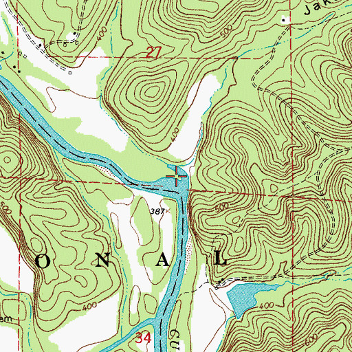 Topographic Map of Jakes Valley, MO