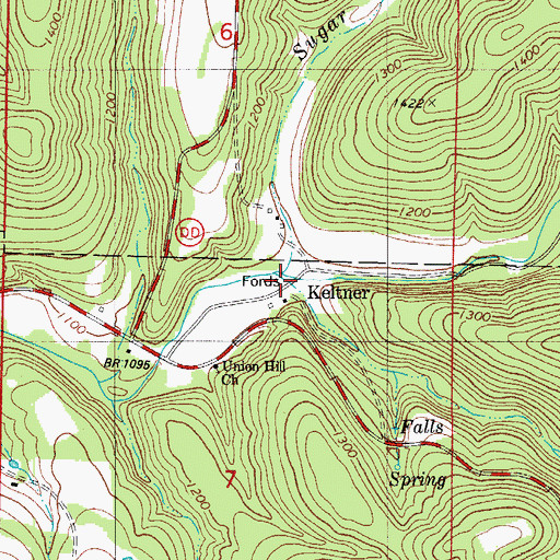 Topographic Map of Keltner, MO
