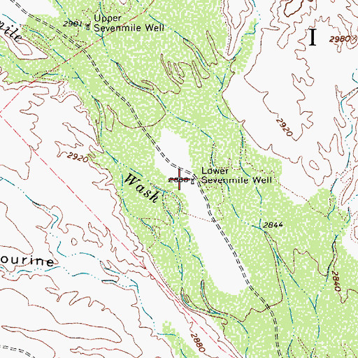 Topographic Map of Lower Sevenmile Well, AZ