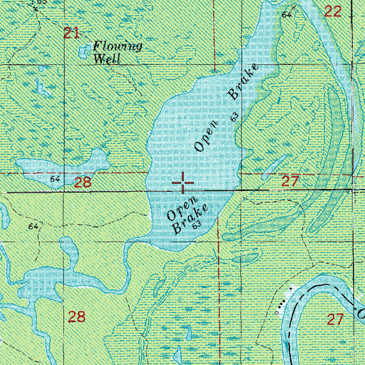 Topographic Map of Open Brake, AR