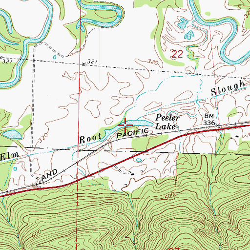 Topographic Map of Peeler Lake, AR