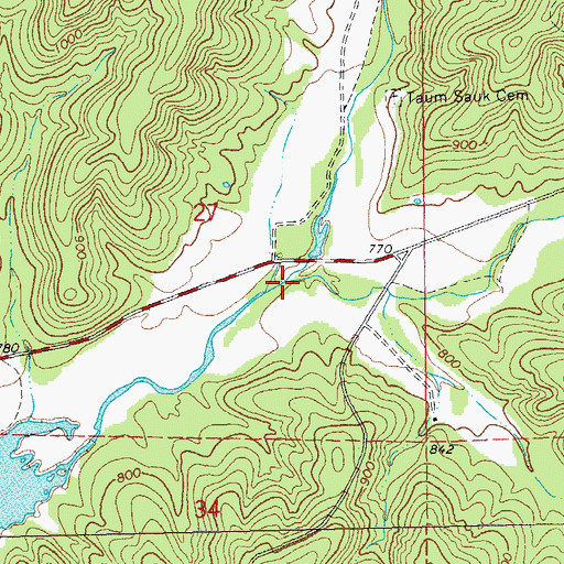 Topographic Map of Little Taum Sauk Creek, MO