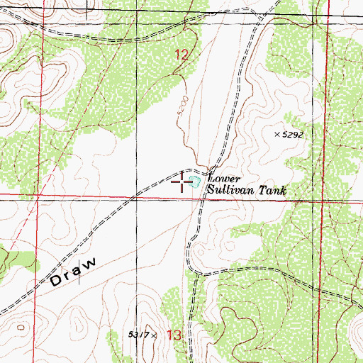 Topographic Map of Lower Sullivan Tank, AZ